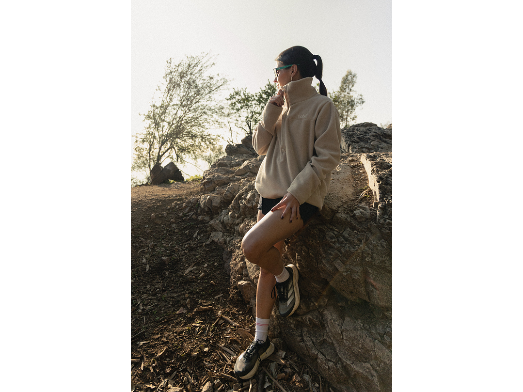 Polar medio cierre mujer beige 2