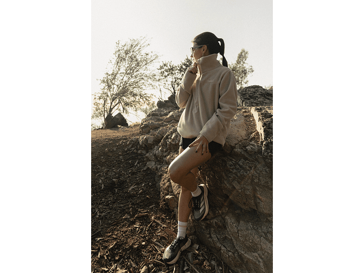 Polar medio cierre mujer beige 2