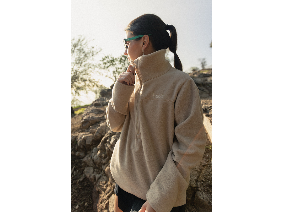 Polar medio cierre mujer beige 3