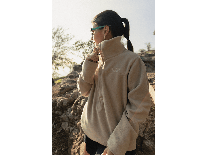 Polar medio cierre mujer beige 3