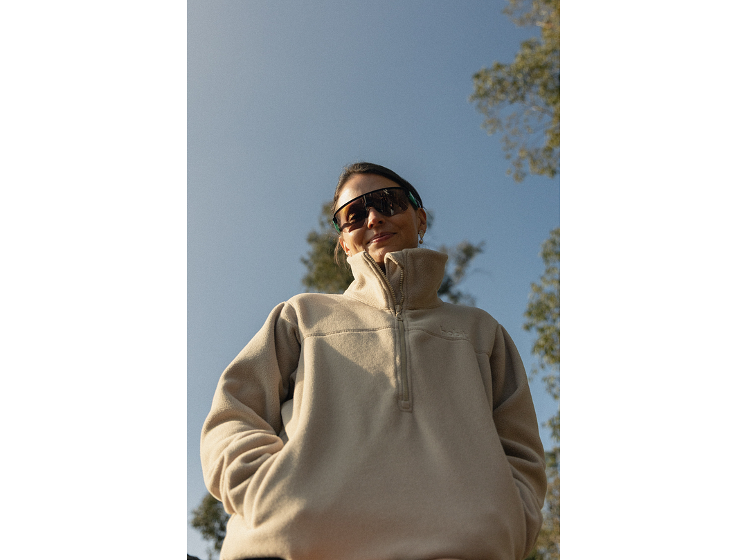 Polar medio cierre mujer beige 4