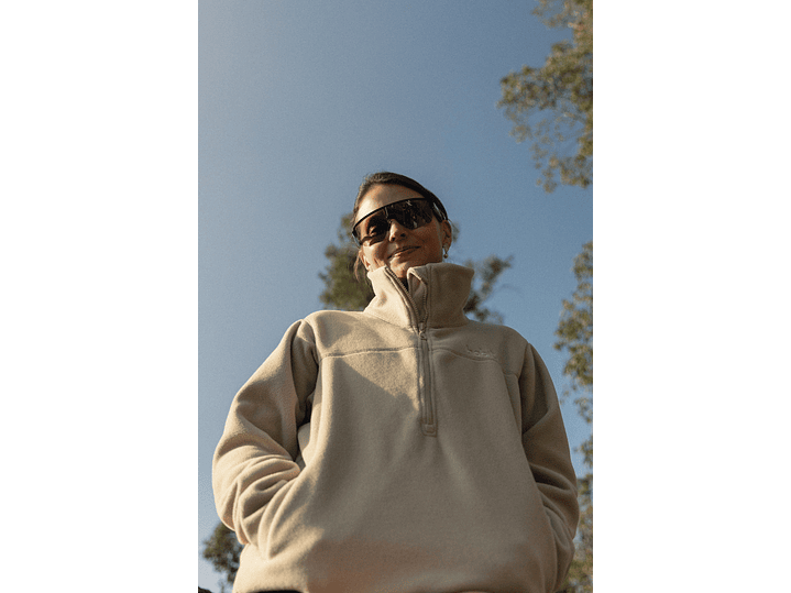 Polar medio cierre mujer beige 4