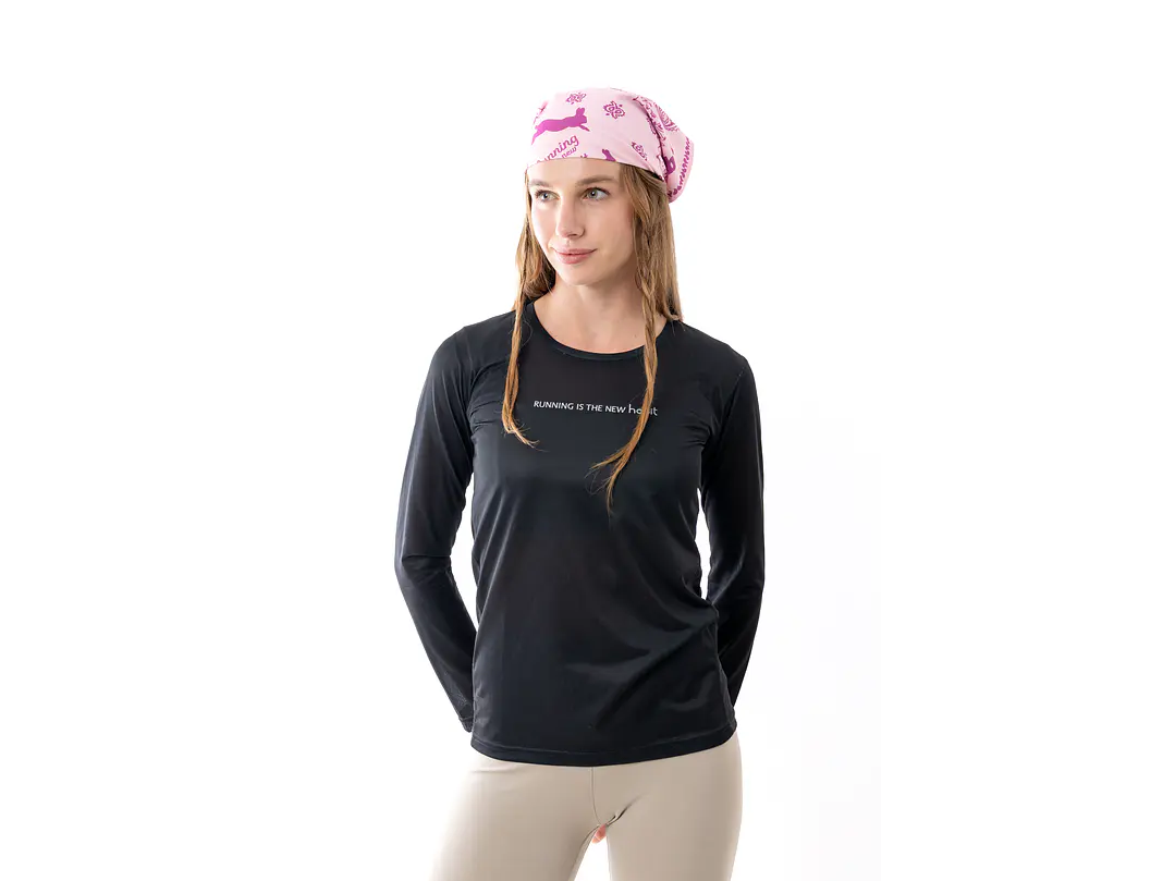 PRE ORDER - Polera running is the new habit negra  2