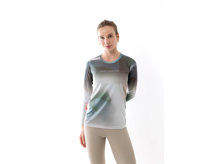 PRE ORDER - Polera running is the new habit verde 2