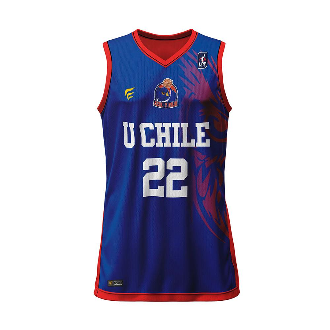 CAMISETA BÁSQUETBOL AZUL Y ROJO (Personalizada) 1