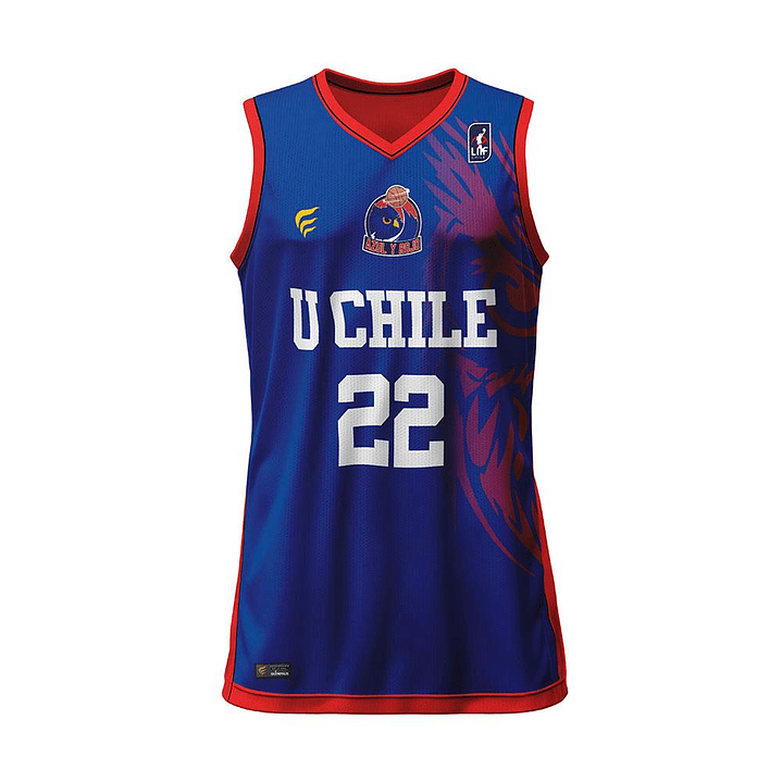 CAMISETA BÁSQUETBOL AZUL Y ROJO (Personalizada) 1