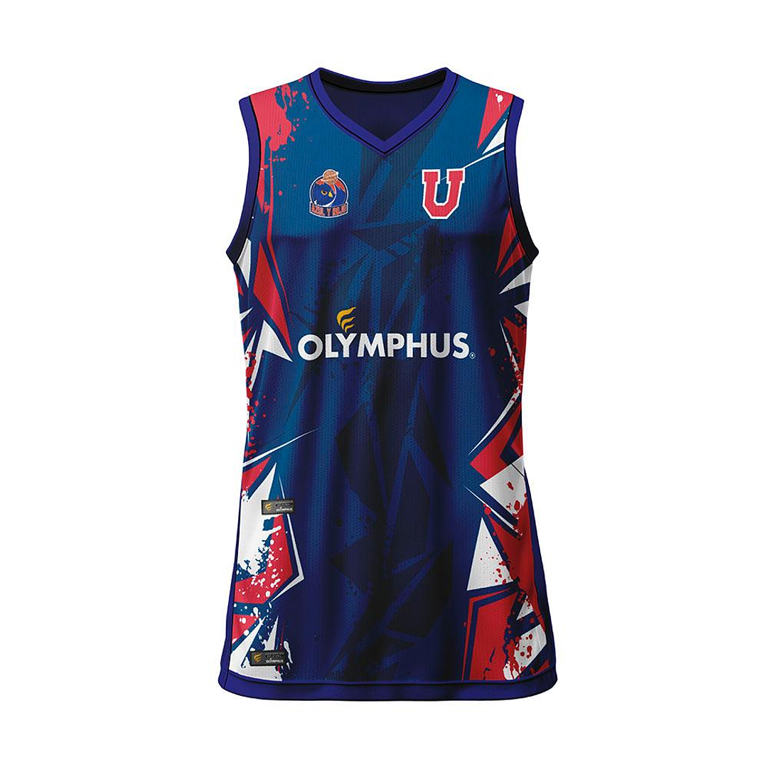 CAMISETA BÁSQUETBOL AZUL Y ROJO (Personalizada) 4