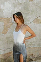AURORA LONG DRESS white/grey - thumbnail 5