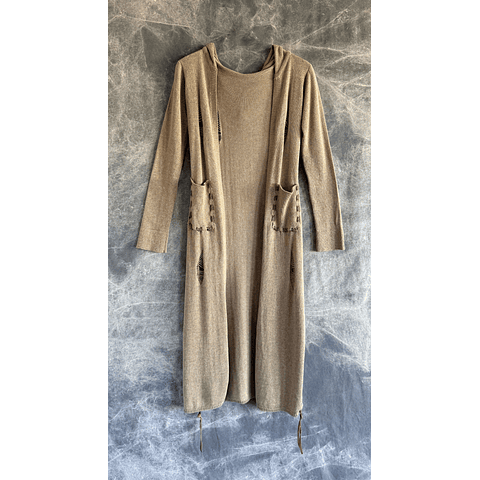 NARYA LONG CARDIGAN bone