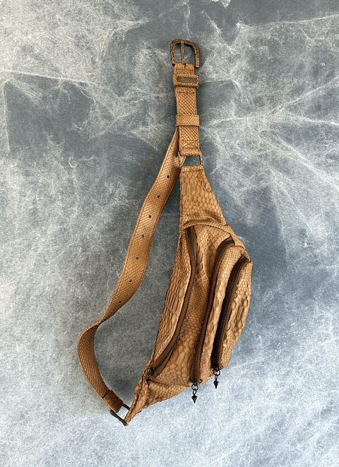 ASH PYTHON BAG camel | brass