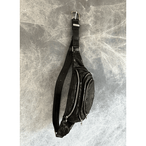 ASH BAG python black | silver