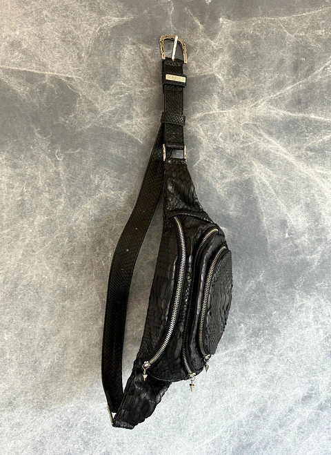 ASH PYTHON BAG black | silver