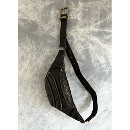 ASH BAG python black | brass