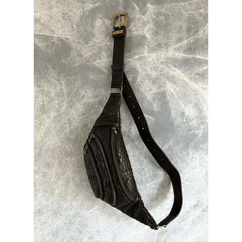 ASH BAG python black | brass