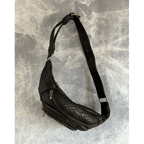 ASH BAG python black | brass