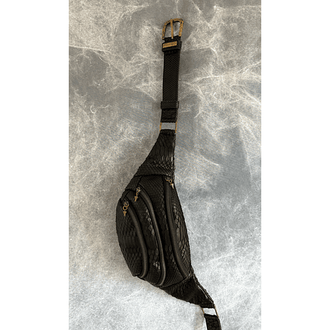 ASH BAG python black | brass