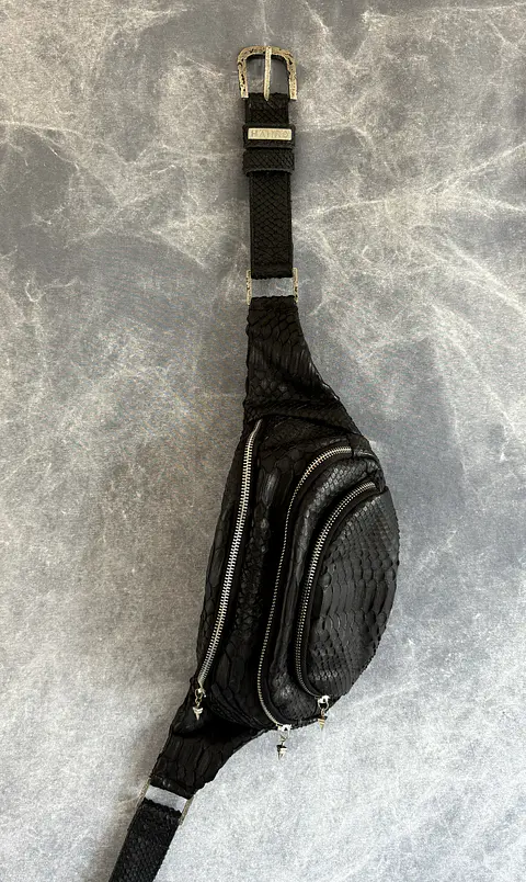 ASH PYTHON BAG black | silver