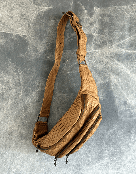 ASH PYTHON BAG camel | brass