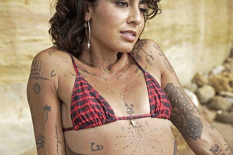 THEA TOP black snake skin 