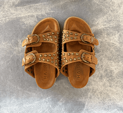 LAYAN SANDALS camel | brass