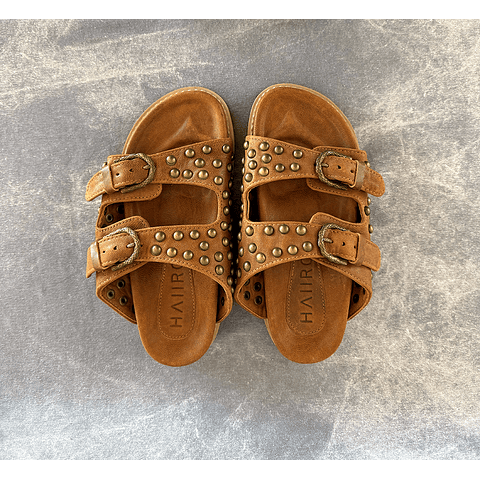 LAYAN SANDALS camel | brass
