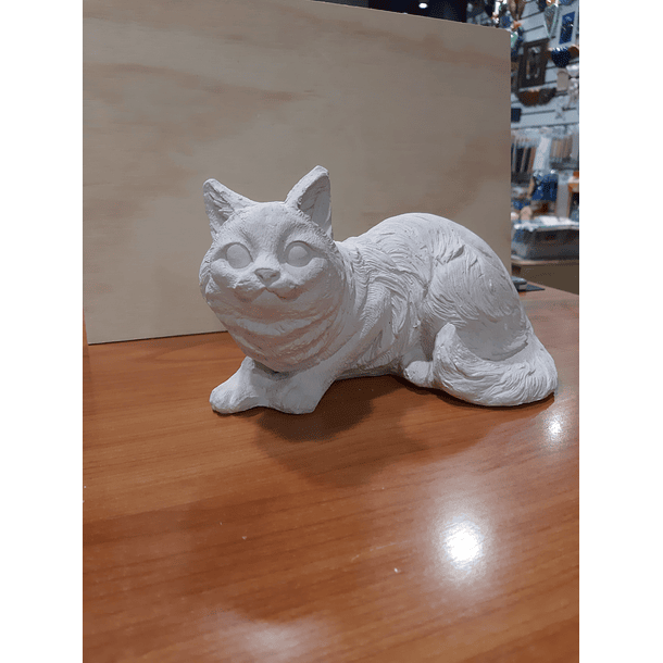 Figura de yeso gato peludo  2