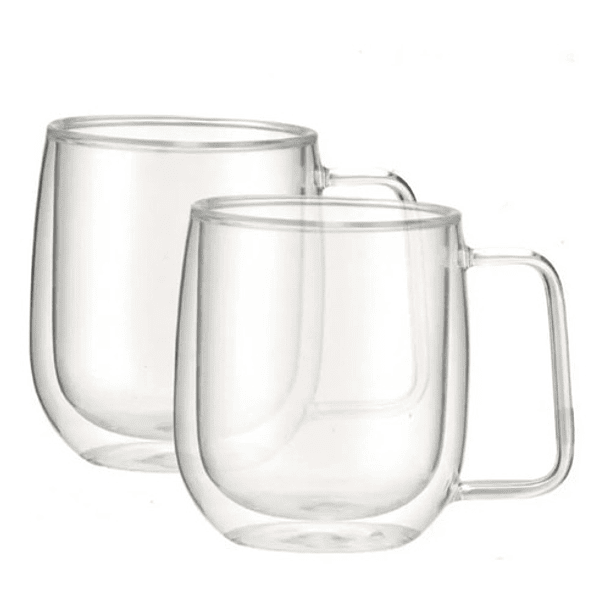 Set 2 Tazas De Cristal Doble Pared Vicenza Oroley 250 Ml 2