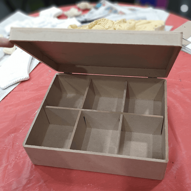 Caja con divisiones y bisagras 1