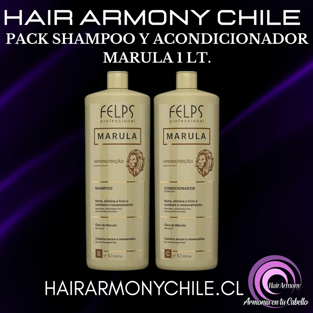  PACK SHAMPOO Y ACONDICIONADOR MARULA      1 LITRO