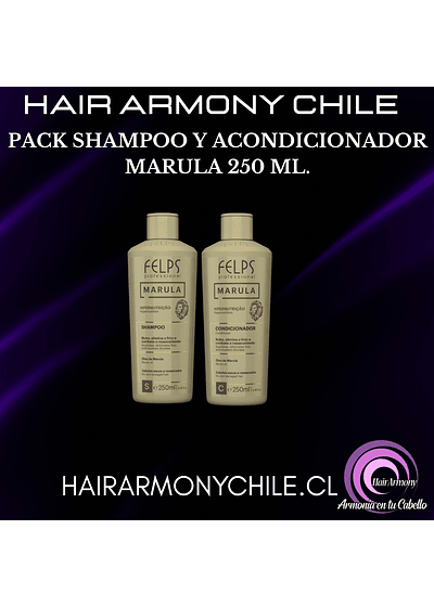 PACK SHAMPOO Y ACONDICIONADOR MARULA 250 ML.