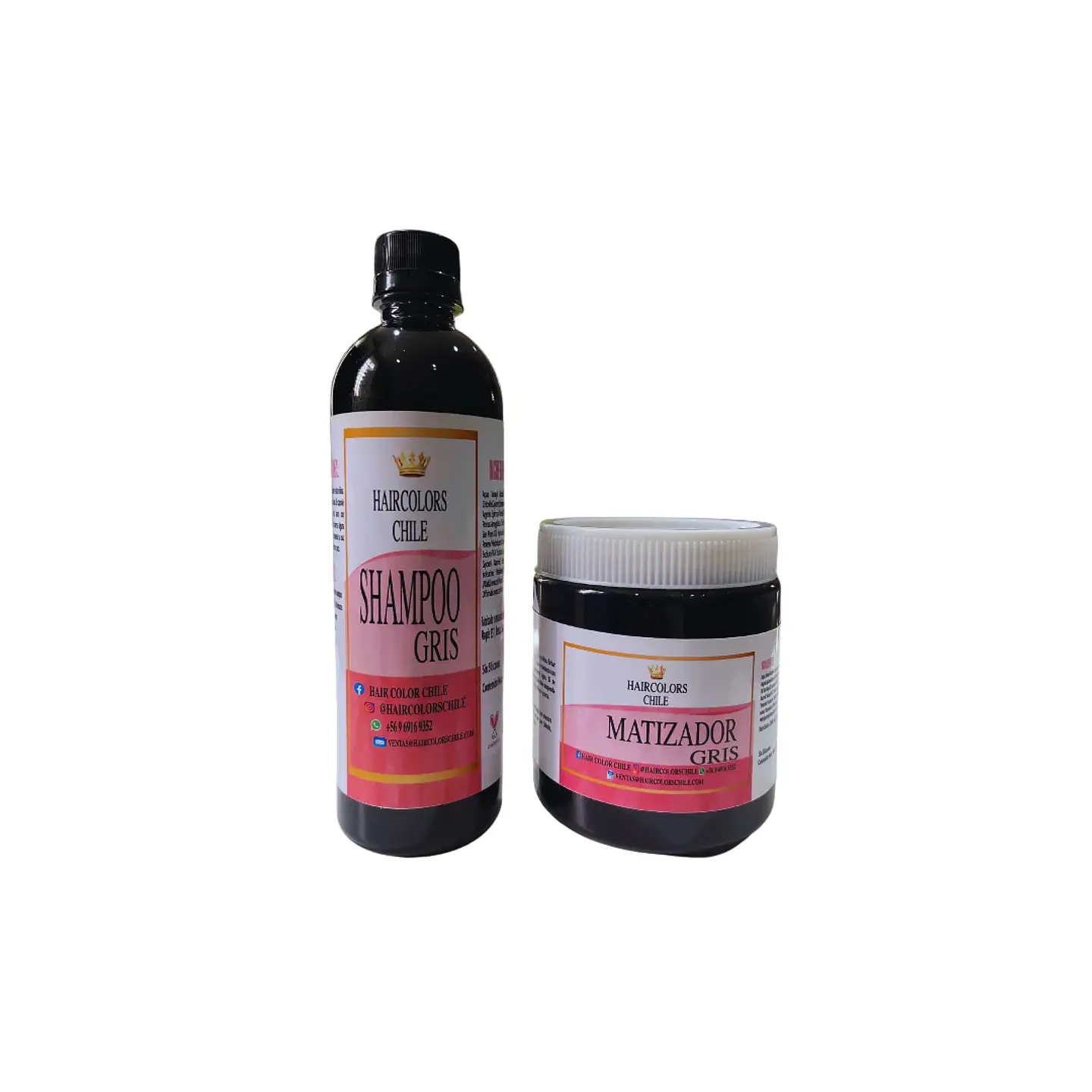 PACK SHAMPOO 500ML Y MATIZADOR 600ML GRIS  1