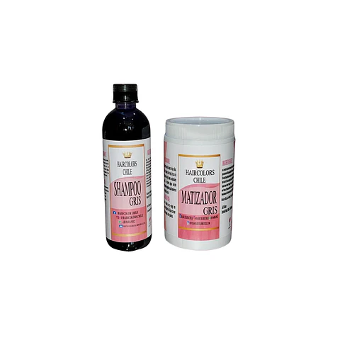 PACK SHAMPOO 500ML Y MATIZADOR 1000ML GRIS 