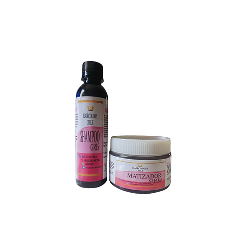 PACK SHAMPOO 250ML Y MATIZADOR 300ML GRIS 