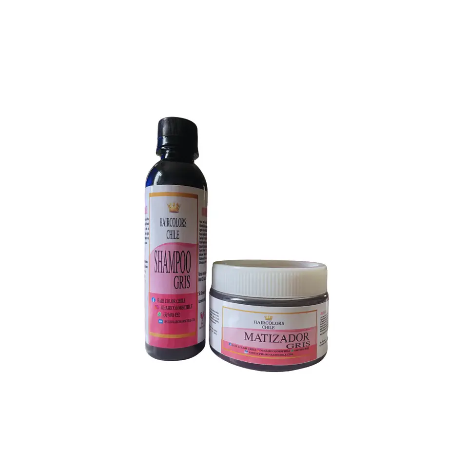 PACK SHAMPOO 250ML Y MATIZADOR 300ML GRIS  1