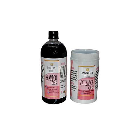 PACK SHAMPOO 100ML Y MATIZADOR 100ML GRIS 