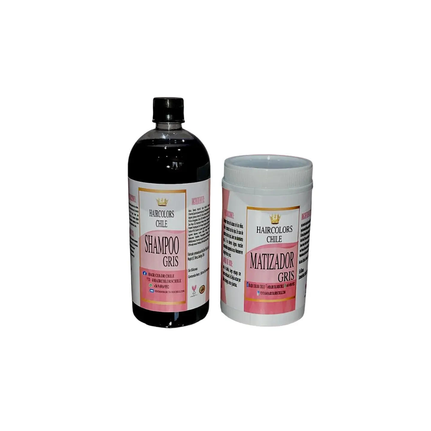 PACK SHAMPOO 100ML Y MATIZADOR 100ML GRIS  1