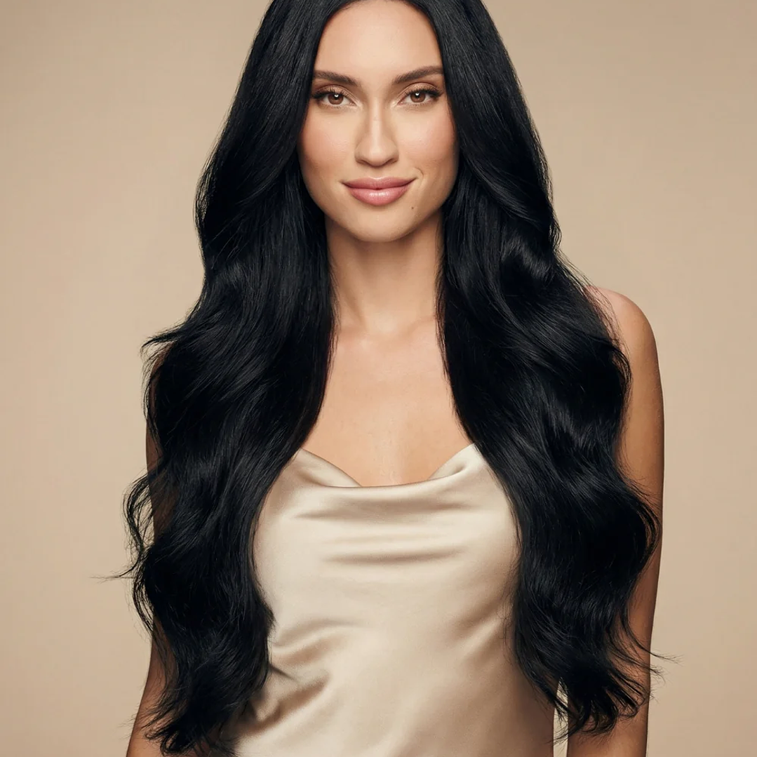cortina clip 100g color #black -70cm cabello liso 2