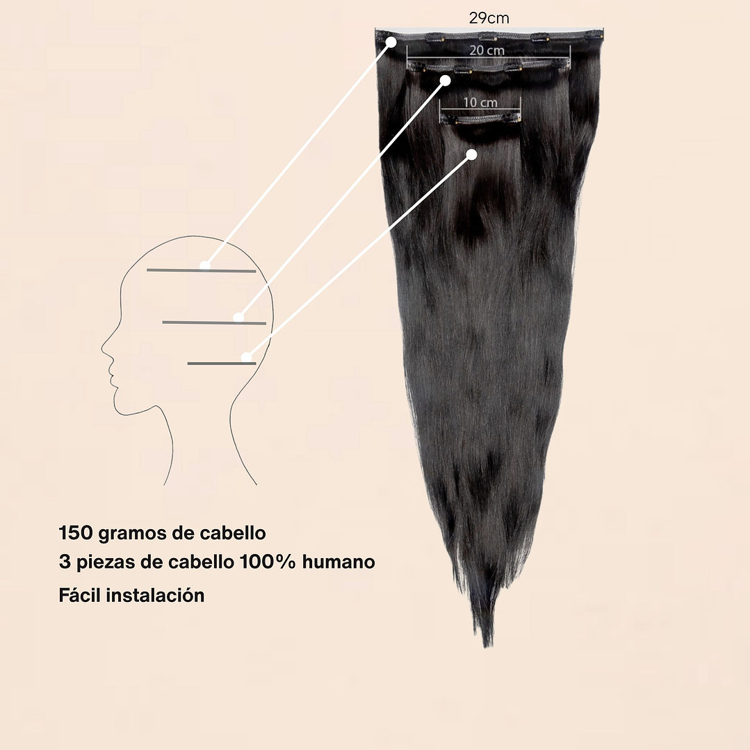 cortina clip 150g color #2- 60cm cabello liso 2