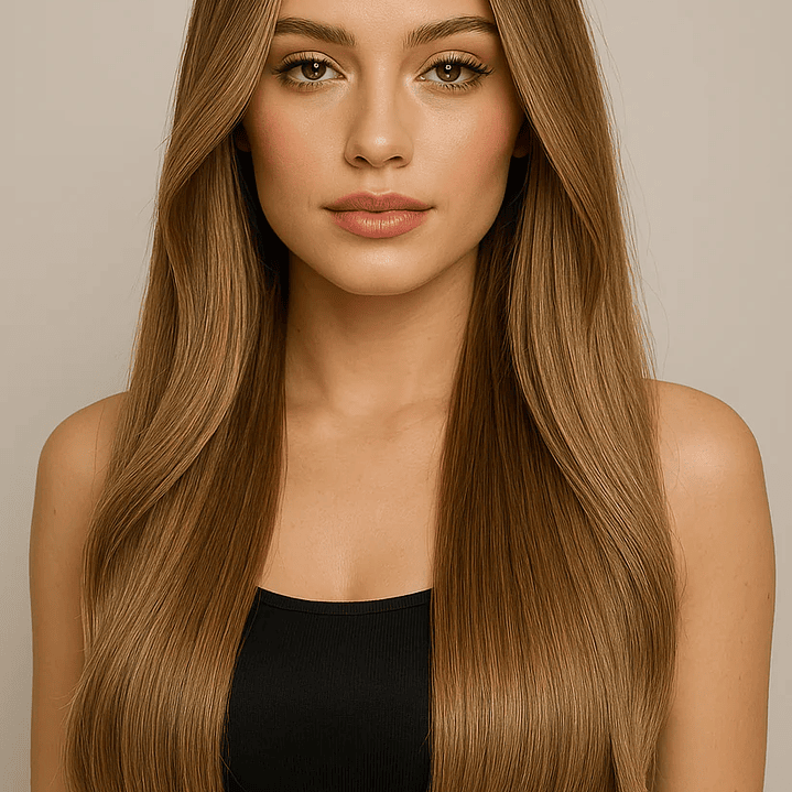 cortina clip 150g color #caramel lized- 60cm cabello liso 1