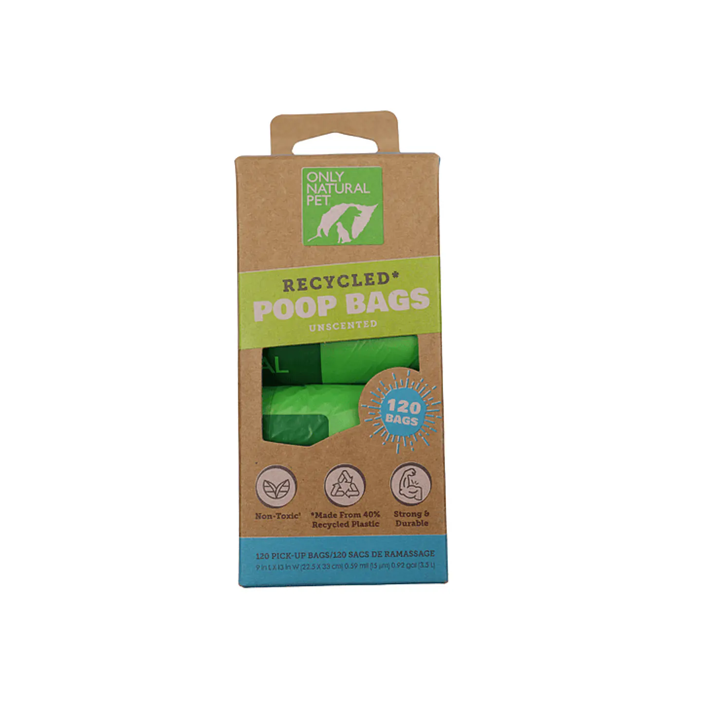 Bolsas Ecológicas para Desechos de Perro/Gato Only Natural Pet – 120 Unidades Recicladas, Sin Aroma 1