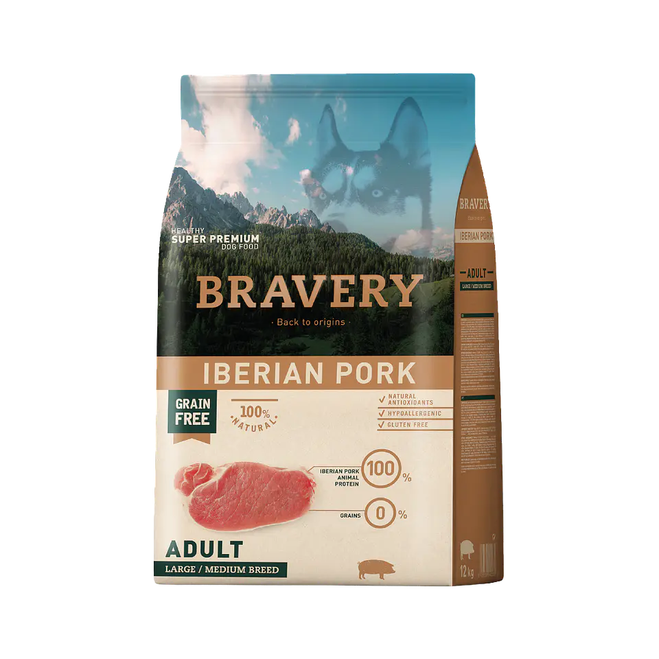 Bravery Perro Adult large/medium Iberian Pork 1
