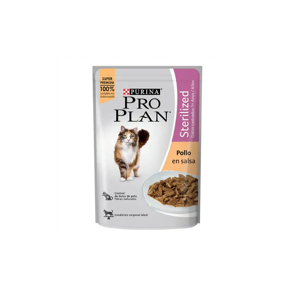 Pro Plan Alimento humedo Pollo en salsa Gato Esterilizado 1
