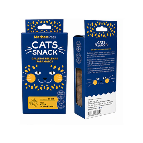 Cats Snack Galletas Rellenas de Atún con Ostiones 80 gr