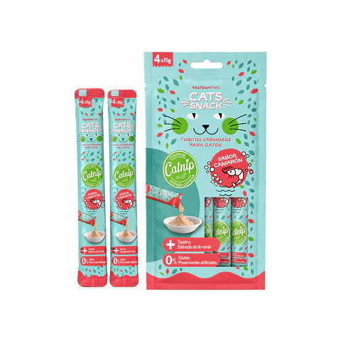 Cremoso de Camarón con Catnip 4 unidades de 15 gr