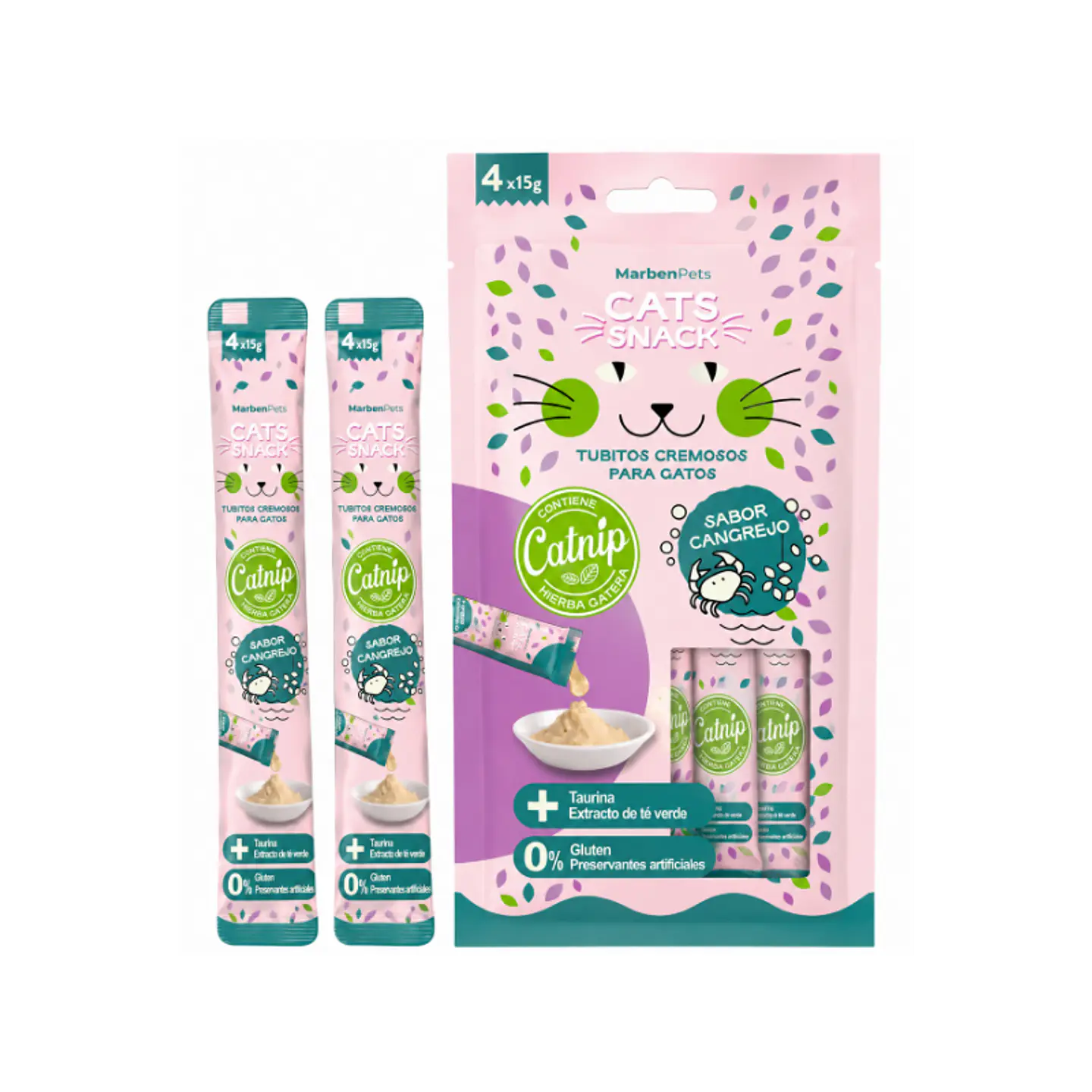 Cremoso de Cangrejo con Catnip 4 unidades de 15 gr 1