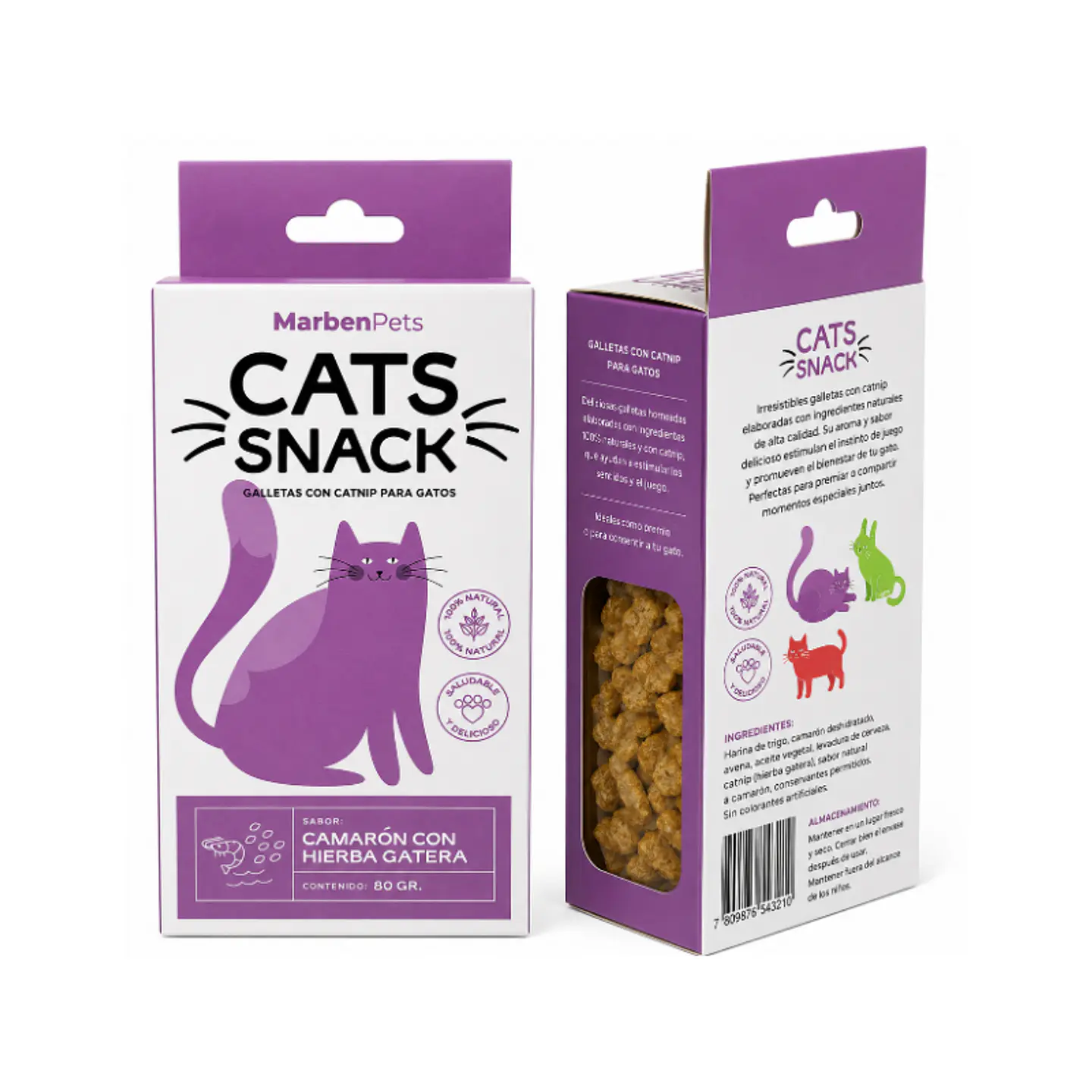 Cats Snack Galletas de Camarón con Hierba Gatera 80 gr 1