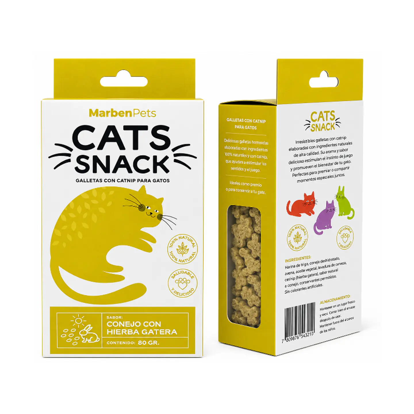 Cats Snack Galletas de Conejo con Hierba Gatera 80 gr 1
