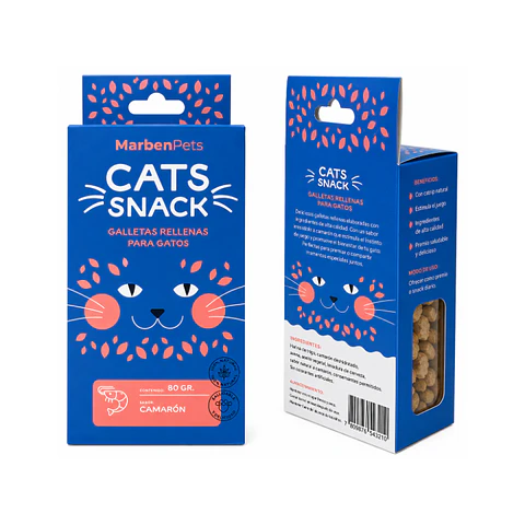 Cats Snack Galletas Rellenas sabor Camarón 80 gr