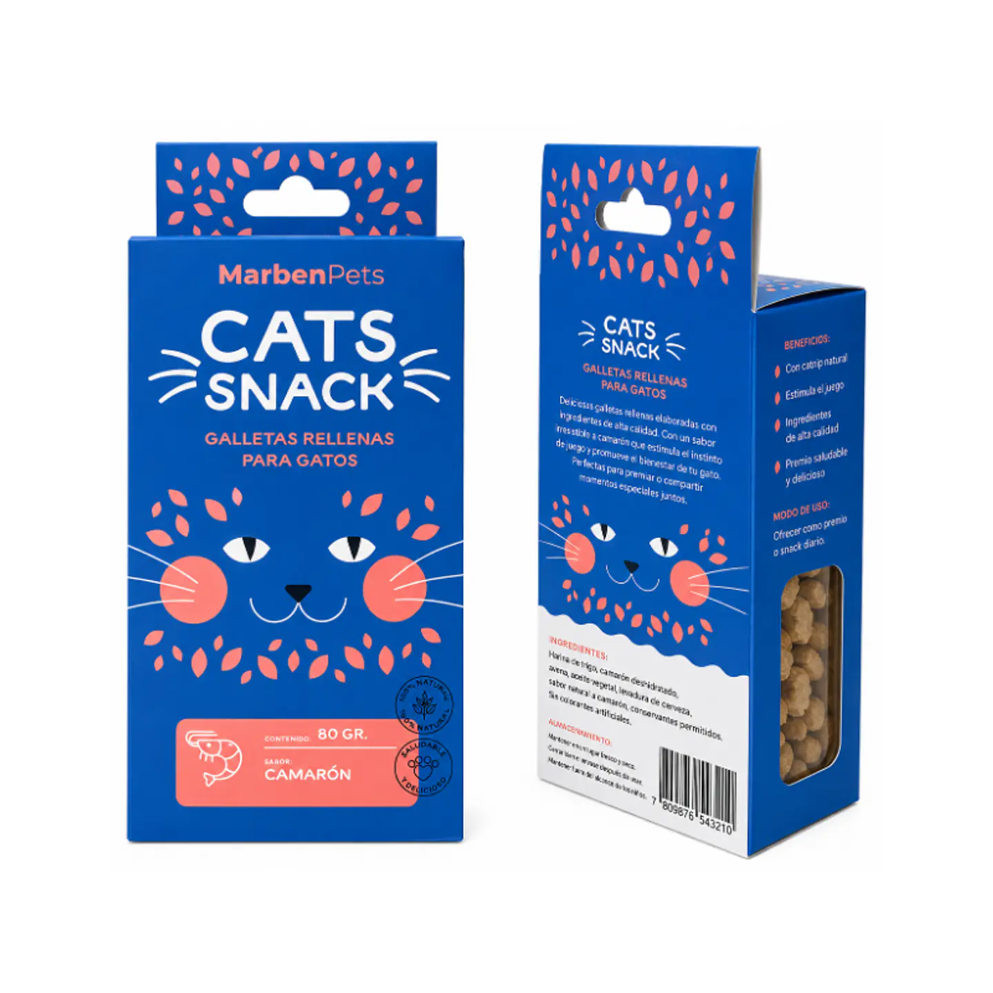 Cats Snack Galletas Rellenas sabor Camarón 80 gr 1
