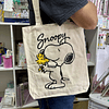 Tote bag Snoopy Mooving